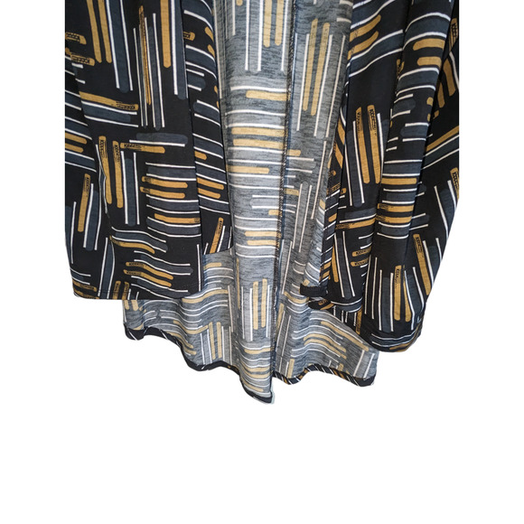 Lularoe Kimono Cardigan Size M Women’s Black Gold White Abstract Pattern - Picture 10 of 13